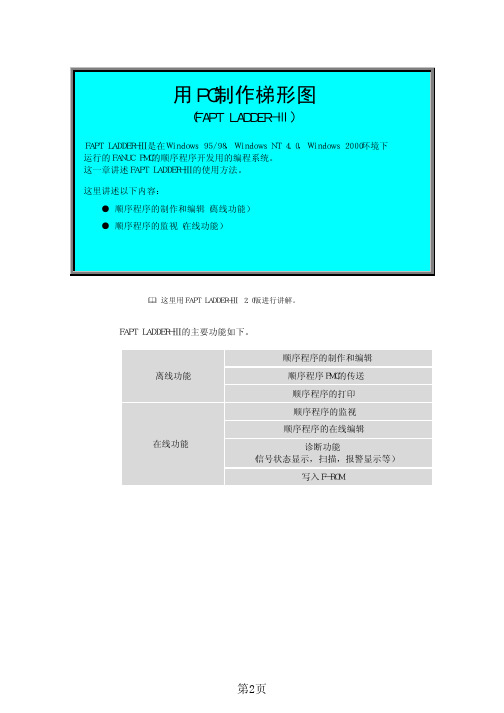 FANUC梯形图软件(FAPTLADDERⅢ)使用说明书