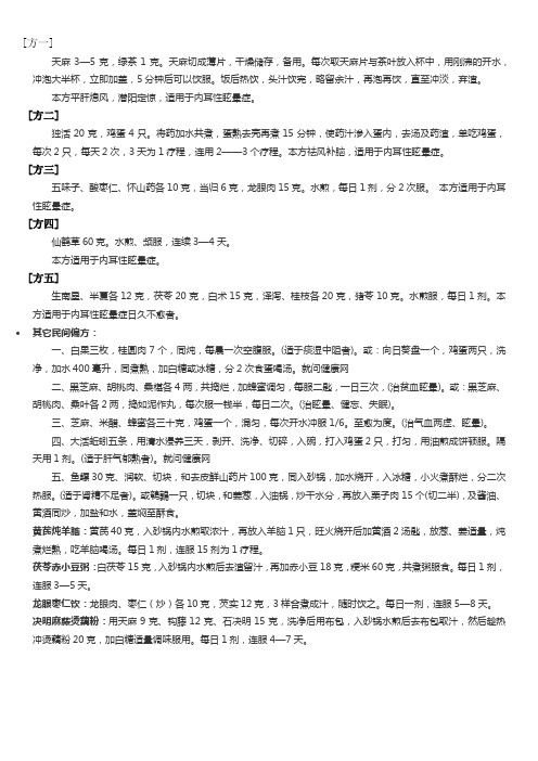 美尼尔综合症民间处方