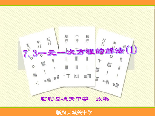 7.3 一元一次方程的解法(1)课件初中数学