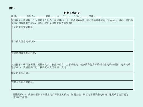 招商管理表格文件