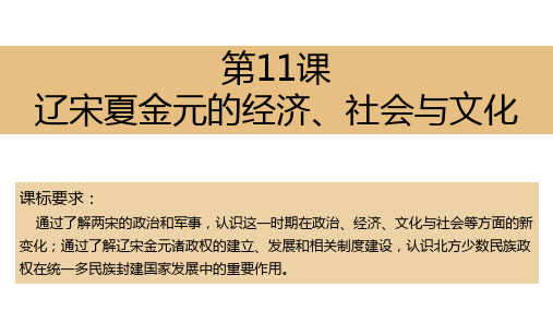 历史统编版(2019)必修中外历史纲要上第11课辽宋夏金元的经济、社会与文化(共18张ppt)