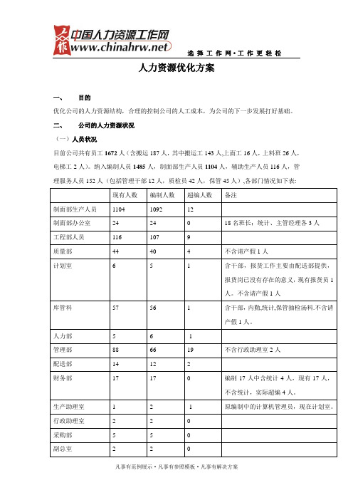 人力资源优化方案