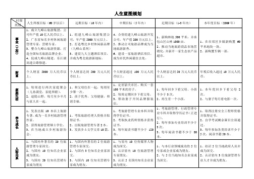 人生蓝图(优秀范例)