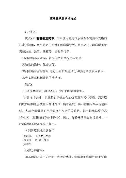 滚动轴承脂润滑方式资料