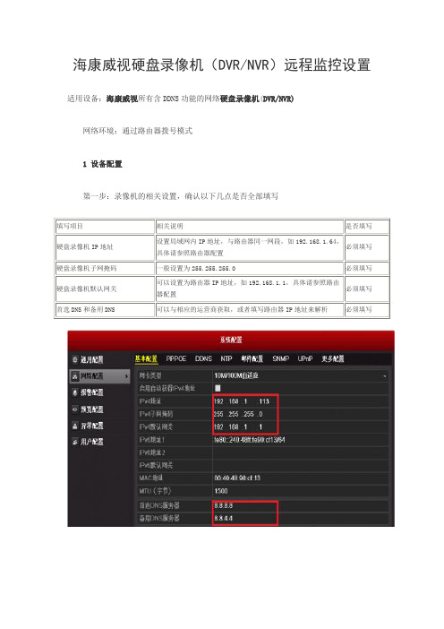 海康威视硬盘录像机(DVRNVR)远程监控设置