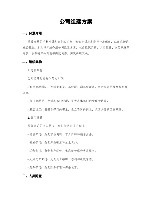 公司组建方案