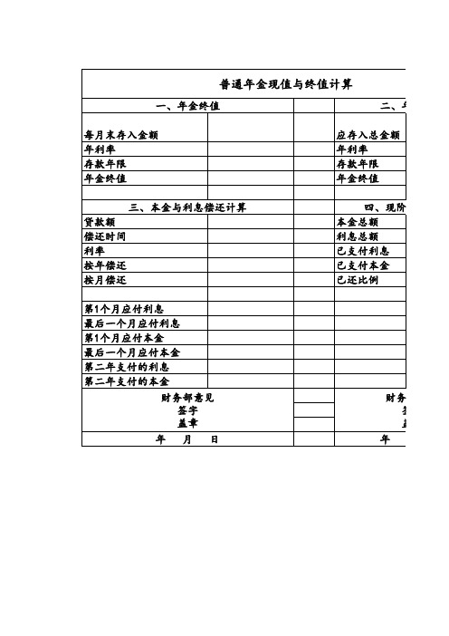 普通年金现值与终值计算