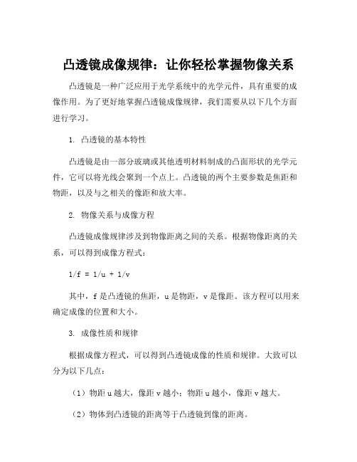 凸透镜成像规律公式