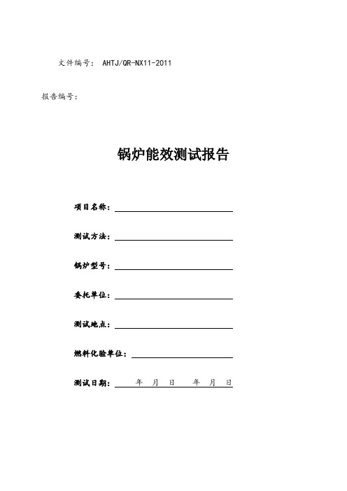 锅炉能效测试报告