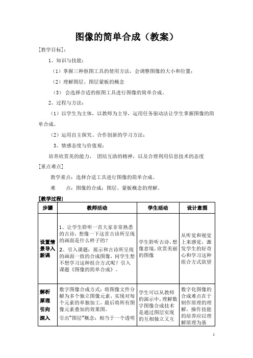 高中信息技术_图像的简单合成教学设计学情分析教材分析课后反思