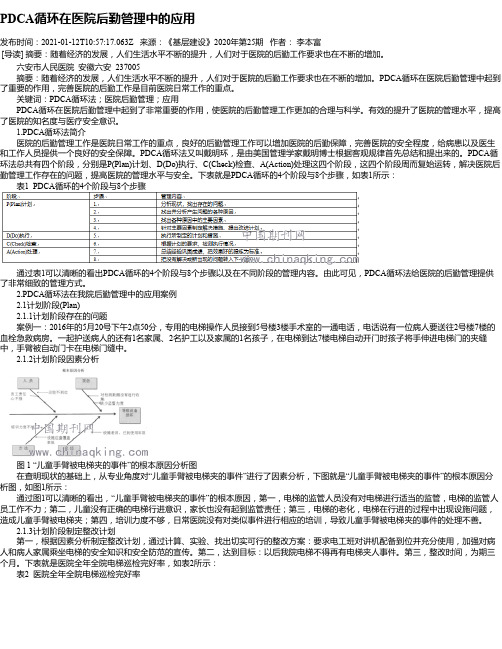 PDCA循环在医院后勤管理中的应用