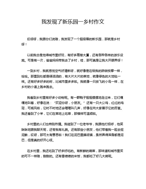 我发现了新乐园一乡村作文