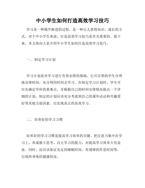 中小学生如何打造高效学习技巧