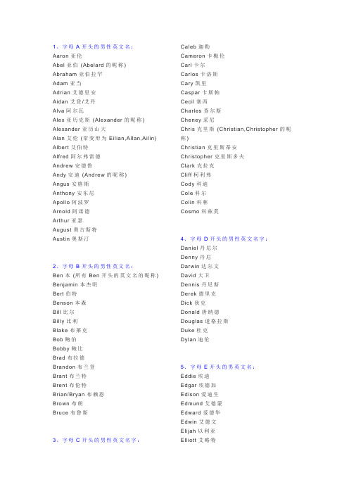 英文名字大全1