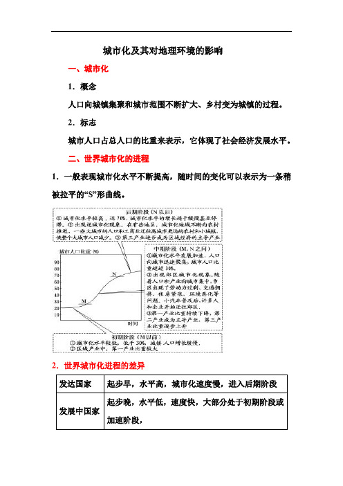 考点20   城市化及其对地理环境的影响