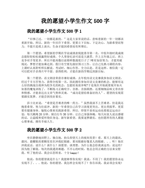 我的愿望小学生作文500字