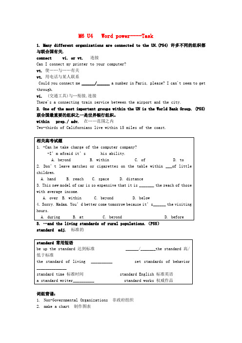 高中英语 M6U4wordpower-task学案 牛津版选修6
