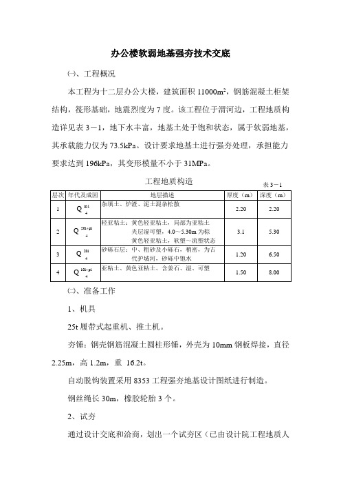 办公楼软弱地基强夯技术交底