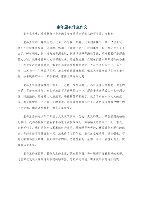 童年里有什么作文