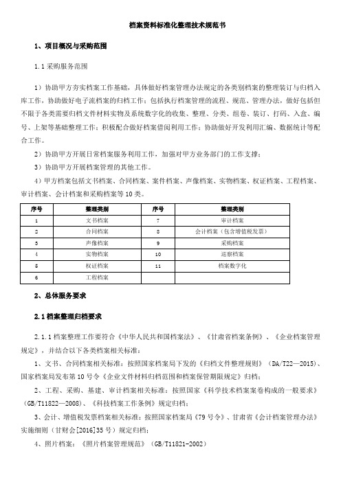 浅谈档案资料标准化整理规范