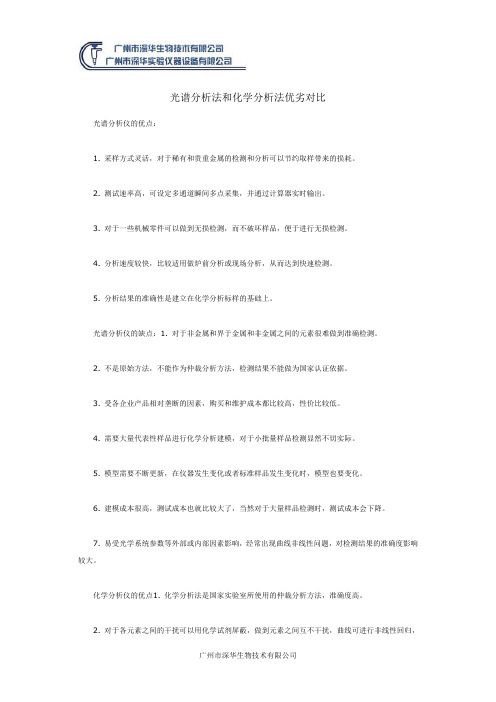 光谱分析法和化学分析法优劣对比