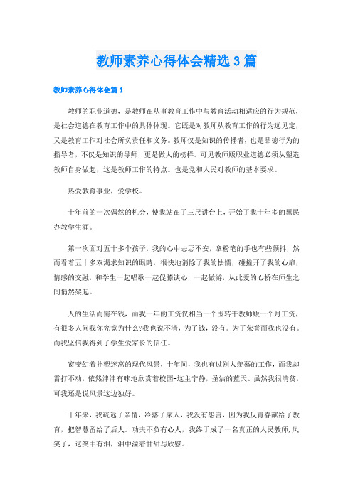 教师素养心得体会精选3篇