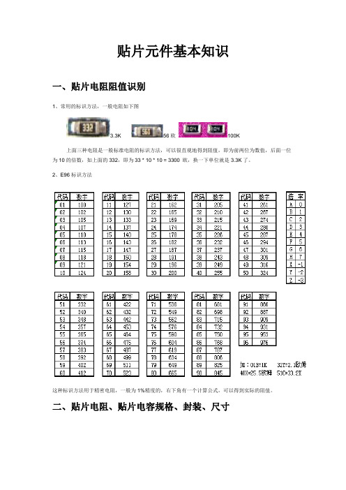 贴片元件基本知识