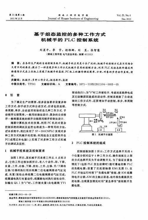 基于组态监控的多种工作方式机械手的PLC控制系统