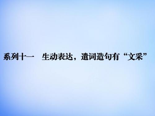 2016高考语文一轮复习 系列11 生动表达,遣词造句有“文采”课件