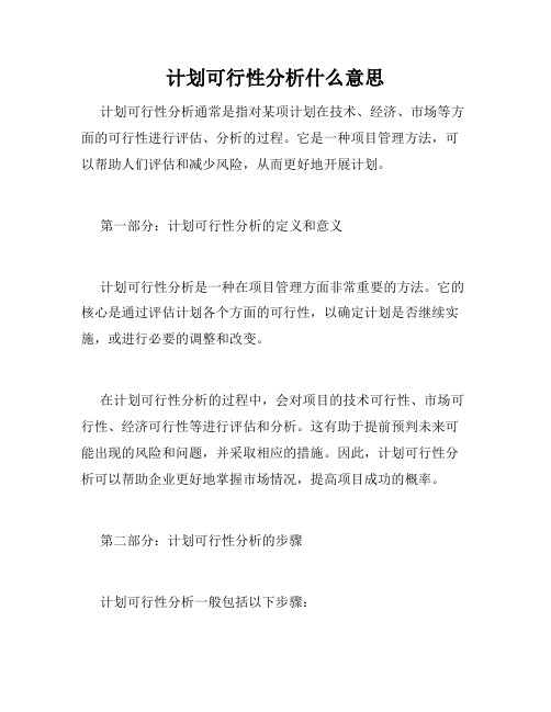 计划可行性分析什么意思