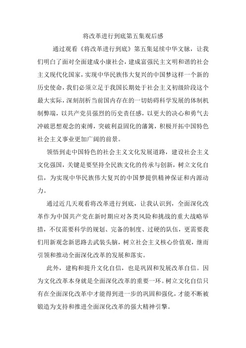 将改革进行到底第五集观后感.doc