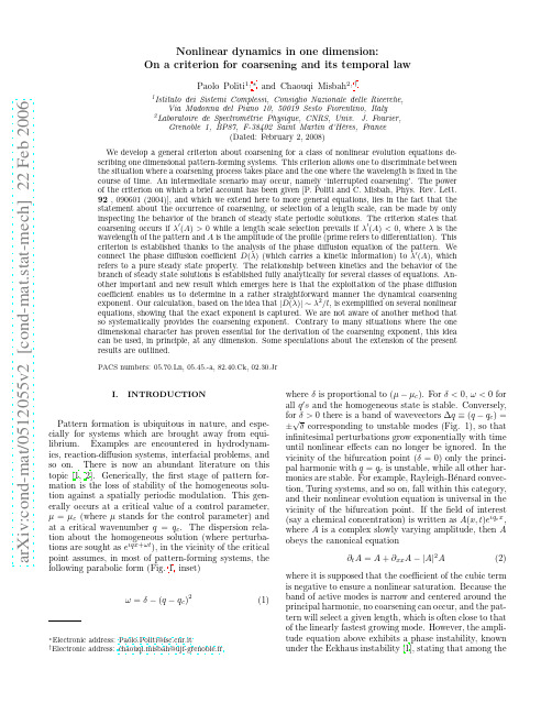 Nonlinear dynamics in one dimension On a criterion for coarsening and its temporal law