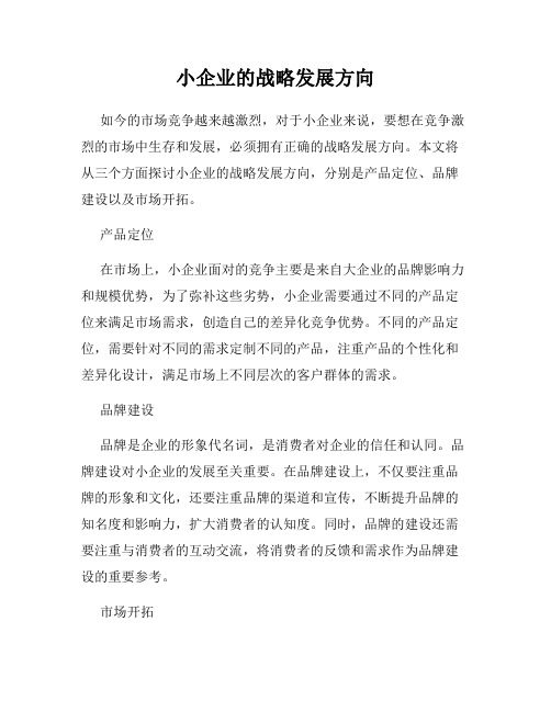 小企业的战略发展方向