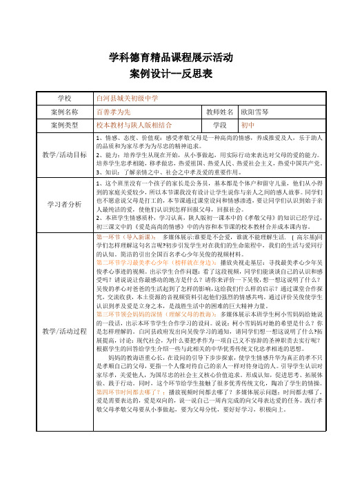 学科德育精品课程展示活动