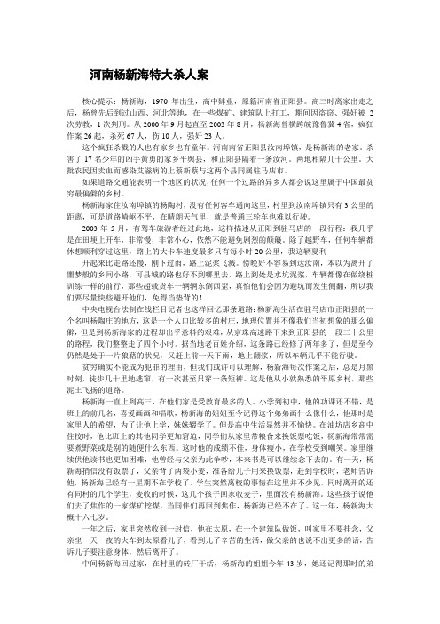 【八十年代至今重大刑事案】河南杨新海特大杀人案