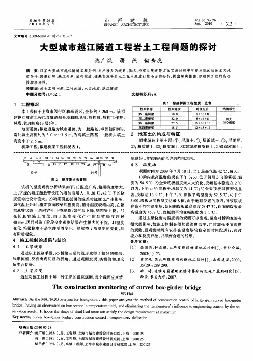 大型城市越江隧道工程岩土工程问题的探讨