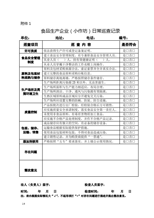 食品生产巡查记录-14