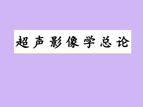 超声影像学基础(86页)