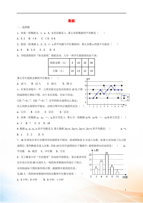 山东省菏泽市单县2022-2022学年八年级数学上册 期末复习练习(数据)(新版)青岛版