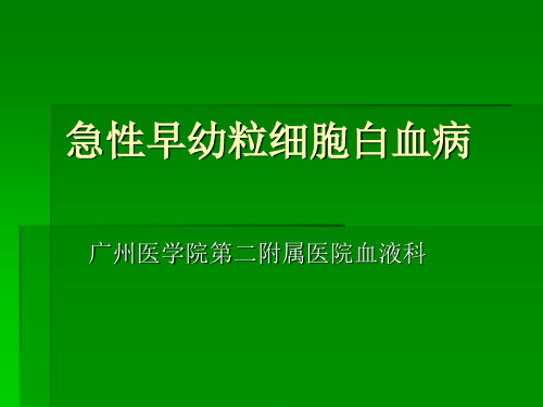 急性早幼粒细胞白血病详解