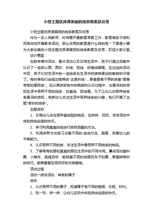 小班主题优质课美丽的线条教案及反思