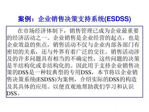 案例：企业销售决策支持系统_ESDSS_