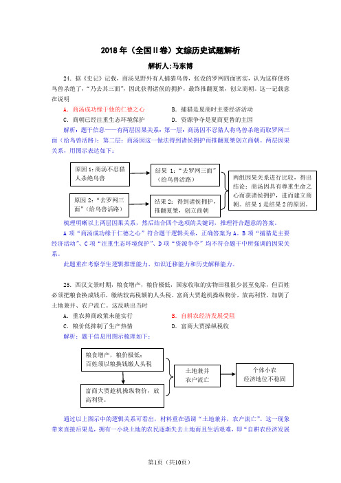 2018年高考全国Ⅱ文综(历史)试题分析