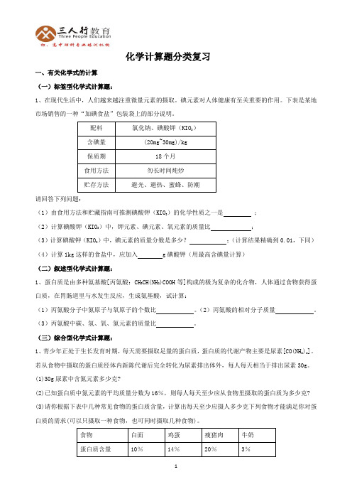 2014年中考化学计算题分类复习