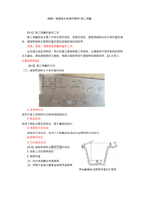 2020一建建筑实务操作精讲-施工测量