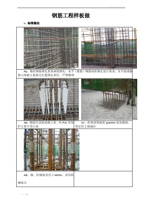 钢筋工程标准做法