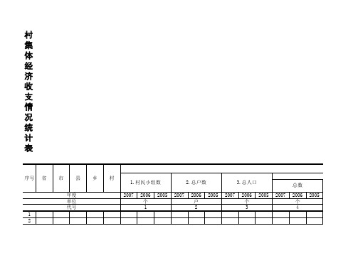 村集体经济收支情况统计表