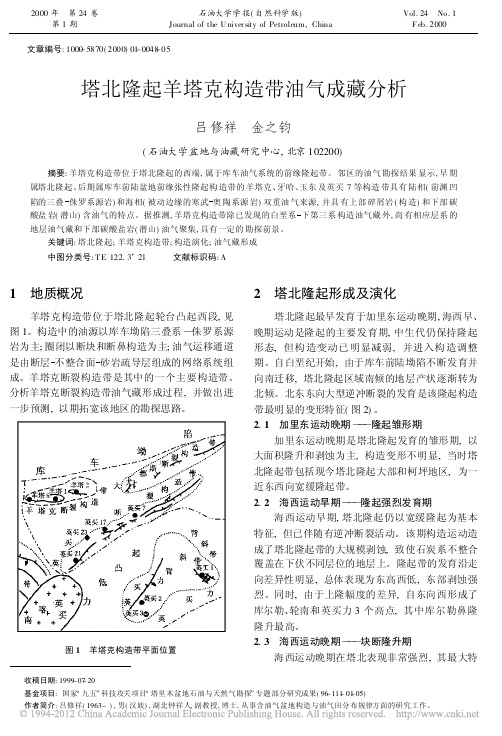 塔北隆起羊塔克构造带油气成藏分析