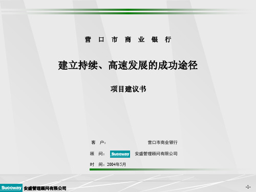 营口市商业银行项目建议书(ppt 171页)