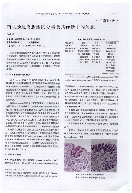 结直肠息肉腺瘤的分类及其诊断中的问题